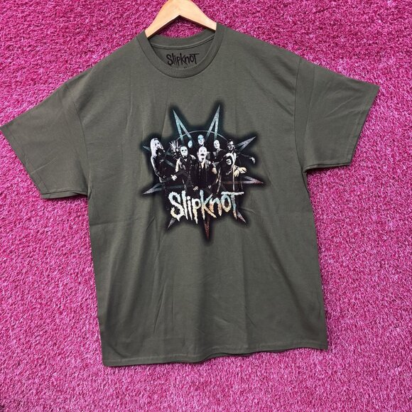 Slipknot Group Star Crest Green T-Shirt XL - Picture 2 of 5